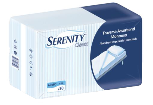 TRAVERSA SALVAMATERASSO PER INCONTINENZA SERENITY RELAX 60X90 CM 30 PEZZI - pharmaonline24.it