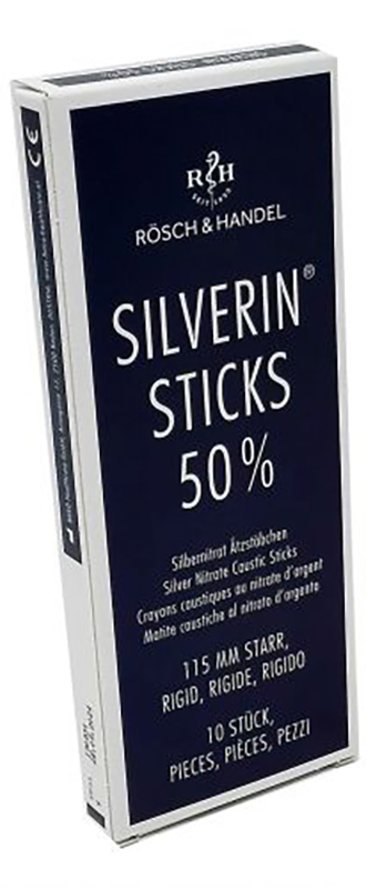 MATITA CAUSTICA SILVERIN NITRATO D'ARGENTO 50% RIGIDA LUNGHEZZA 115 MM 10 PEZZI - pharmaonline24.it