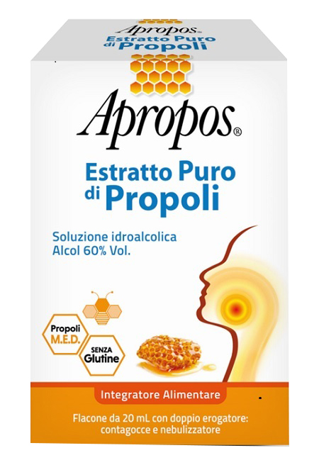 APROPOS ESTRATTO PURO DI PROPOLI SPRAY+CONTAGOCCE 20 ML - pharmaonline24.it