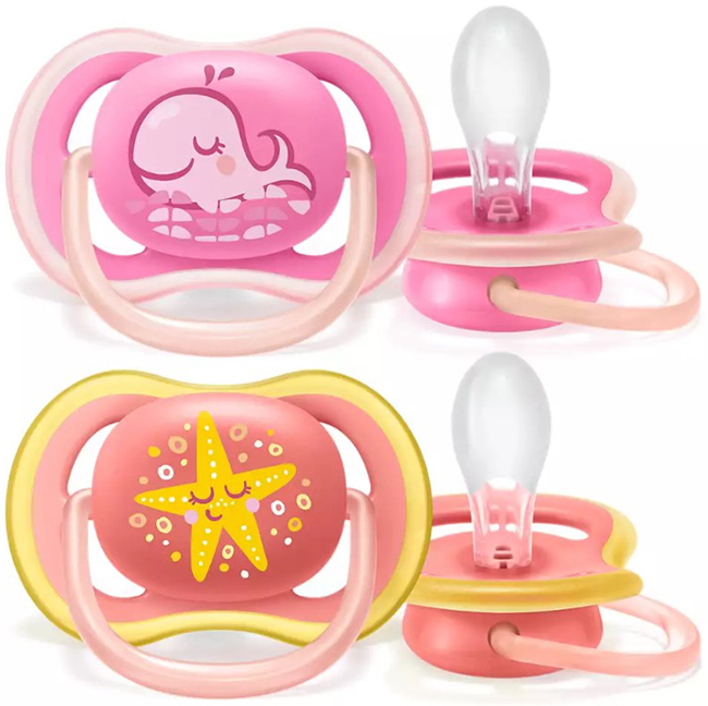 AVENT ULTRA AIR SUCCHIETTO BALENA/STELLA FEMMINA 6-18 MESI 2 PEZZI - pharmaonline24.it