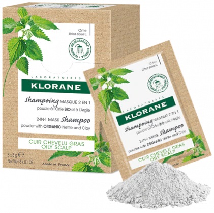 KLORANE SHAMPOO MASCHERA LAVANTE POLVERE ORTICA 8 BUSTINE 3 G - pharmaonline24.it