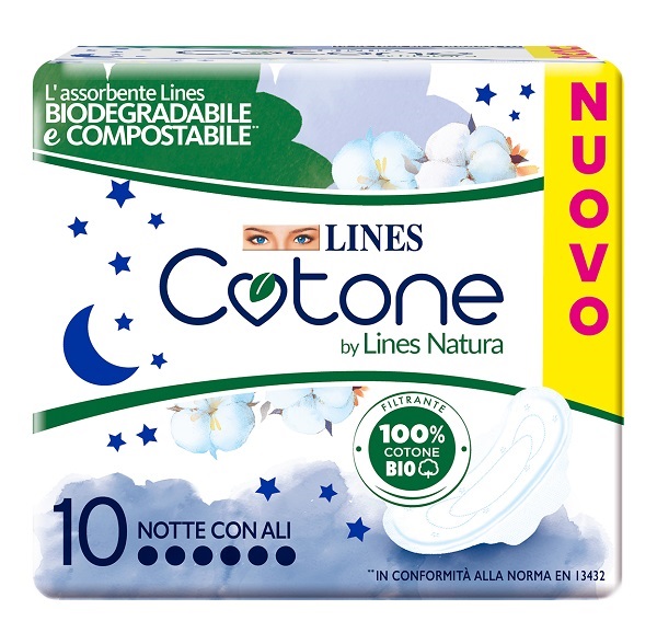 LINES COTONE BIO ULTRA NOTTE 10 PEZZI - pharmaonline24.it
