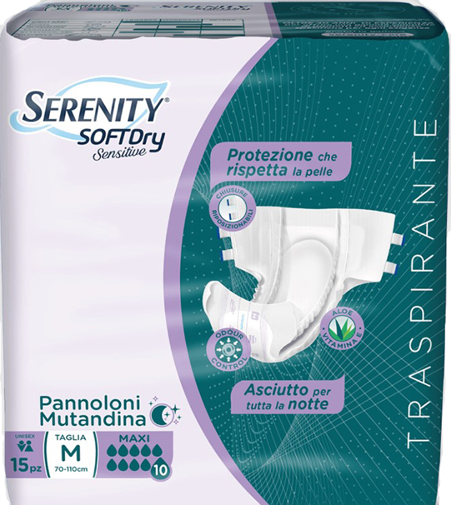 PANNOLONE MUTANDINA SERENITY SD SENSITIVE MAXI M 15 PEZZI - pharmaonline24.it