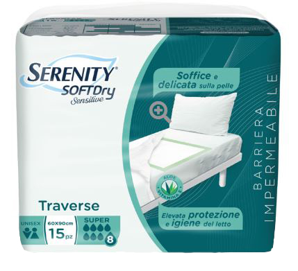 SERENITY TRAVERSA SD SENSITIVE SUPER 60X90 CM 15 PEZZI - pharmaonline24.it