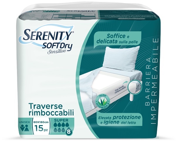 SERENITY TRAVERSA SD SENSIIVE SUPER 80X180 CM 15 PEZZI - pharmaonline24.it
