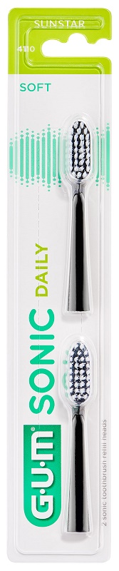 GUM SONIC DAILY SPAZZOLINO BATTERIA REFILL BLACK 2 PEZZI - pharmaonline24.it