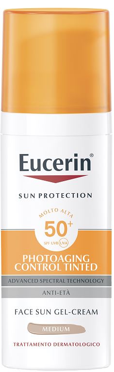 EUCERIN SUN PHOTOAGING CONTROL TINTED GEL CREME SPF50+ MEDIUM 50 ML - pharmaonline24.it