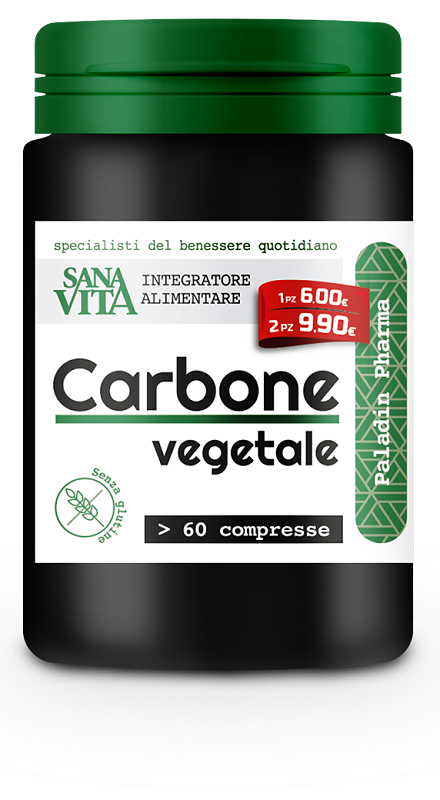 SANAVITA CARBONE VEGETALE 60 COMPRESSE - pharmaonline24.it