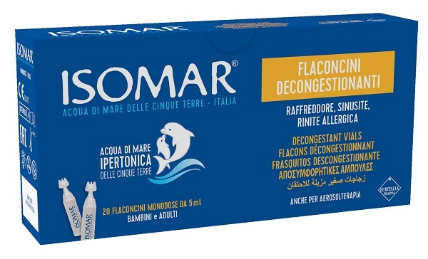 ISOMAR FLACONCINI DECONGESTIONANTI SOLUZIONE IPERTONICA 20 FLACONCINI 5 ML - pharmaonline24.it