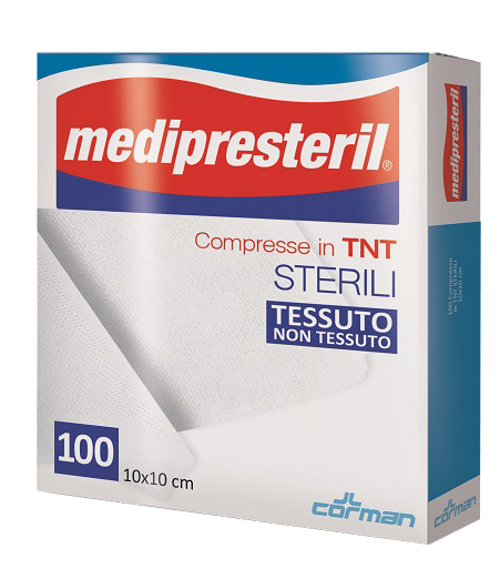 GARZA COMPRESSA MEDIPRESTERIL TNT 10X10CM 100 PEZZI - pharmaonline24.it
