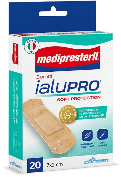 MEDIPRESTERIL CEROTTI IALUPRO SOFT PROTECTION MEDI 7X2CM 20 PEZZI - pharmaonline24.it