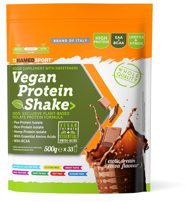 VEGAN PROTEIN SHAKE EXOTIC DREAM COCOA 500 G - pharmaonline24.it