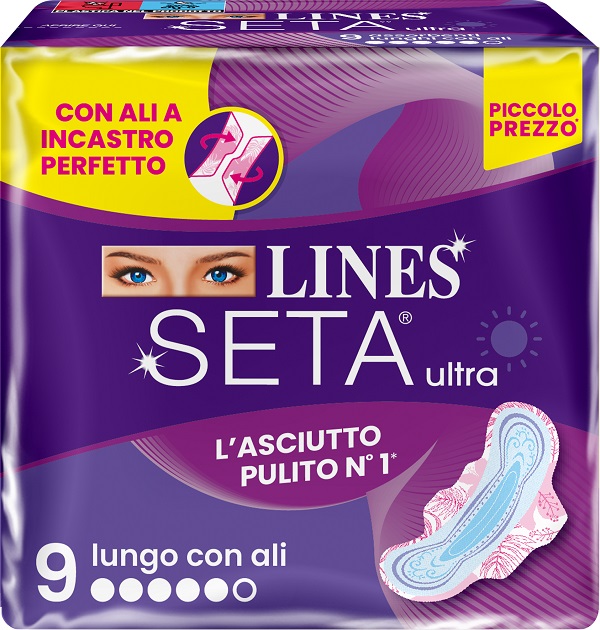 LINES SETA ULTRA ASSORBENTI LUNGO ALI DWCT 9 PEZZI - pharmaonline24.it