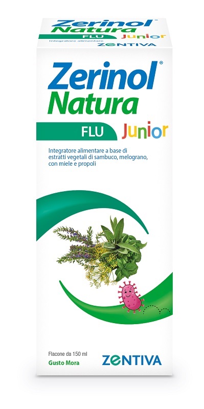 ZERINOL NATURA FLU JUNIOR SCIROPPO 150 ML - pharmaonline24.it