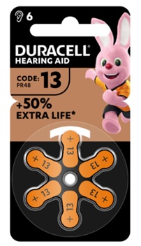 DURACELL EASY TAB 13 ARANCIO BATTERIA PER APPARECCHIO ACUSTICO 6 PEZZI - pharmaonline24.it